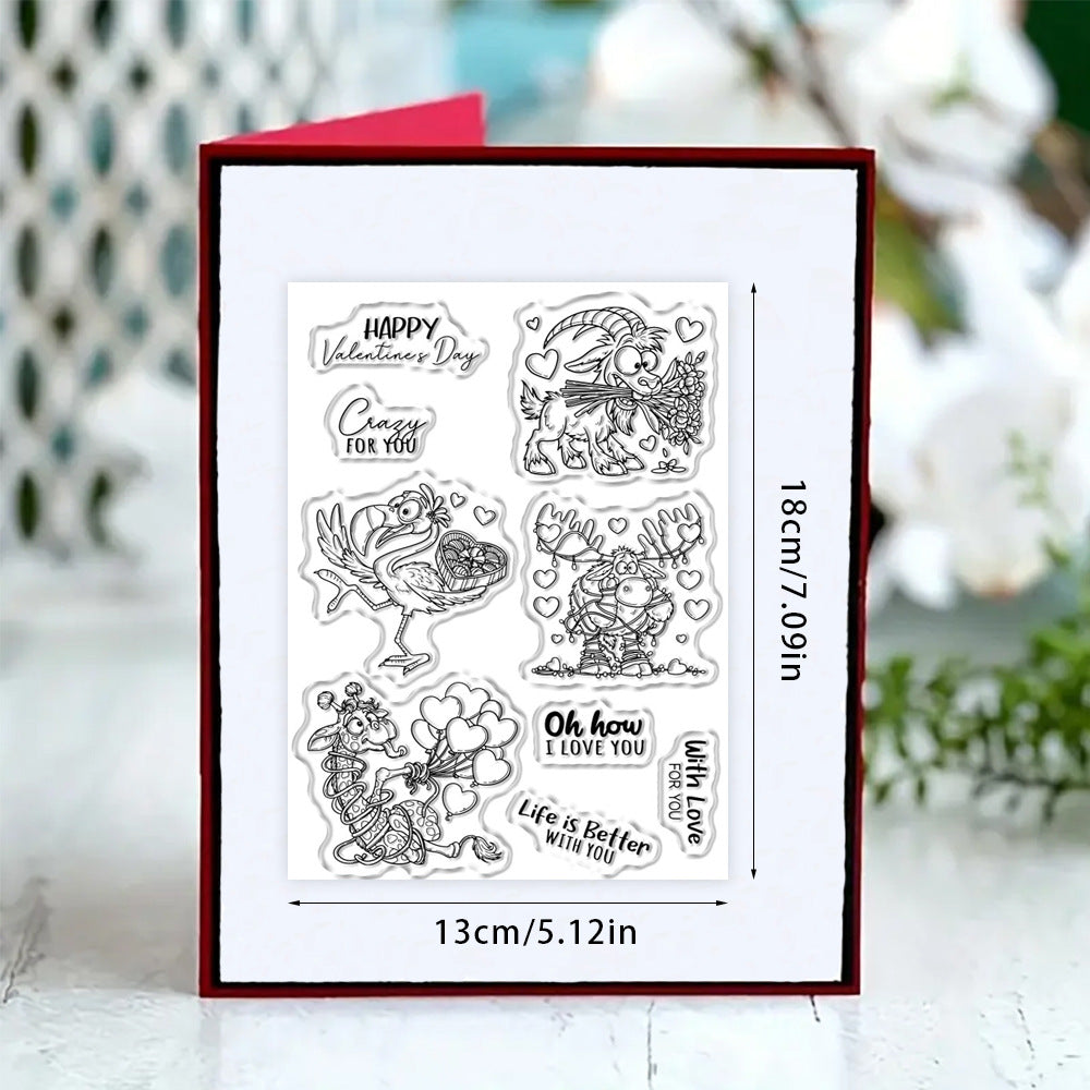 Valentine Animals Dies & Stamps Set