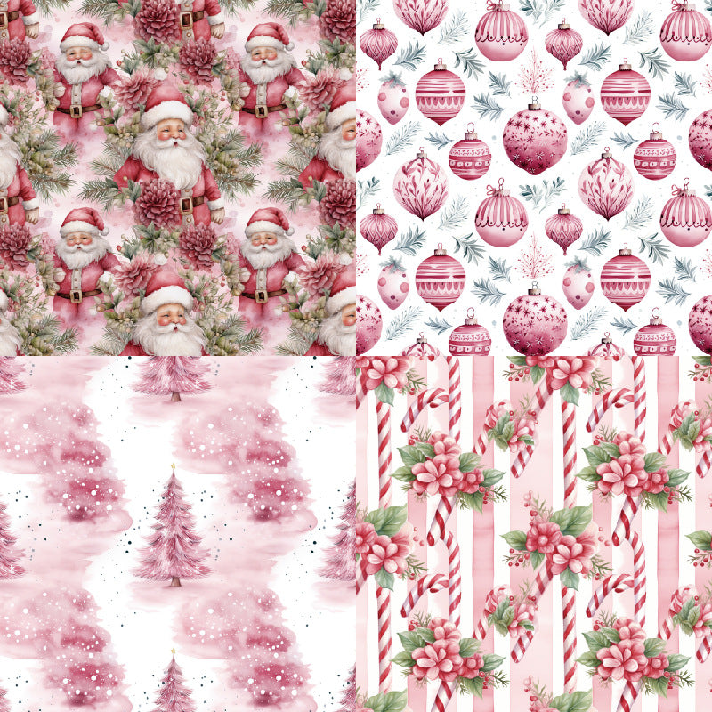 24PCS 6" Rosy Yuletide Scrapbook Paper & Cardstock