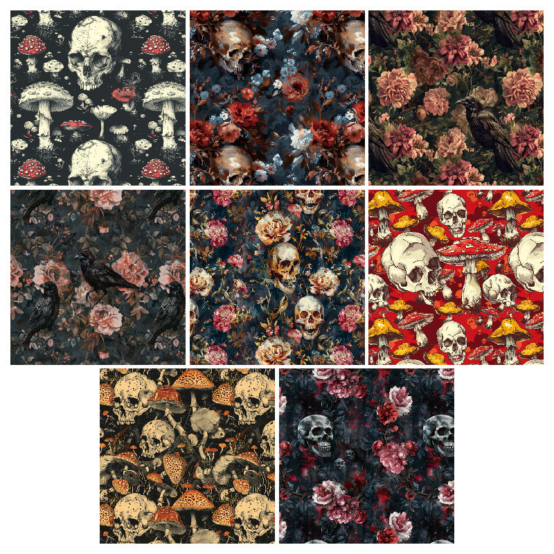 24PCS 6" Skull Scrapbook Paper & Cardstock