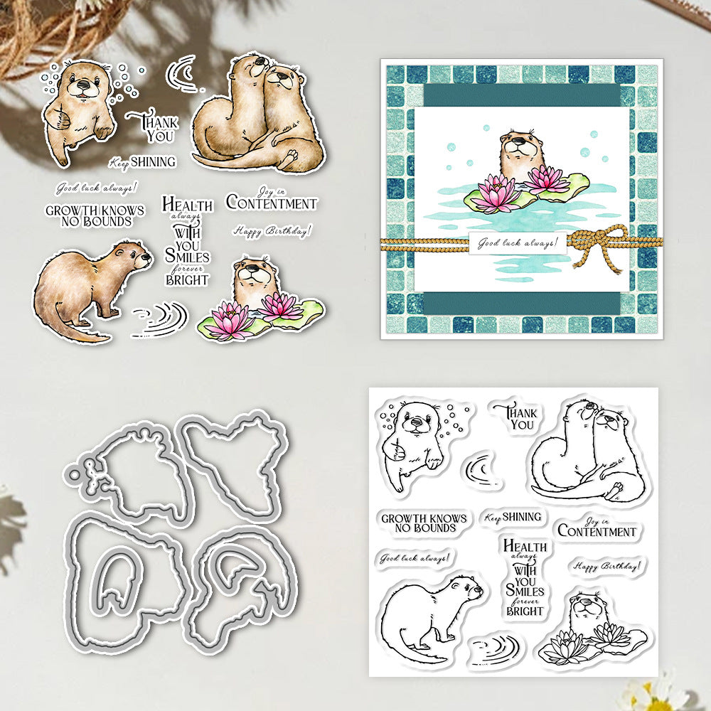 Cute Sea Otter Dies & Stamps Set