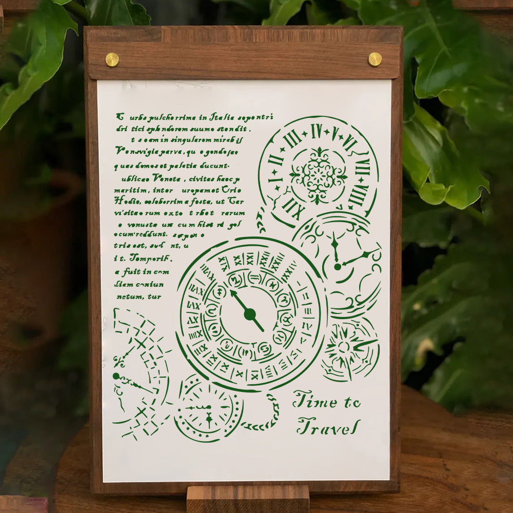 Clock Pattern DIY Painting Hollow Stencil