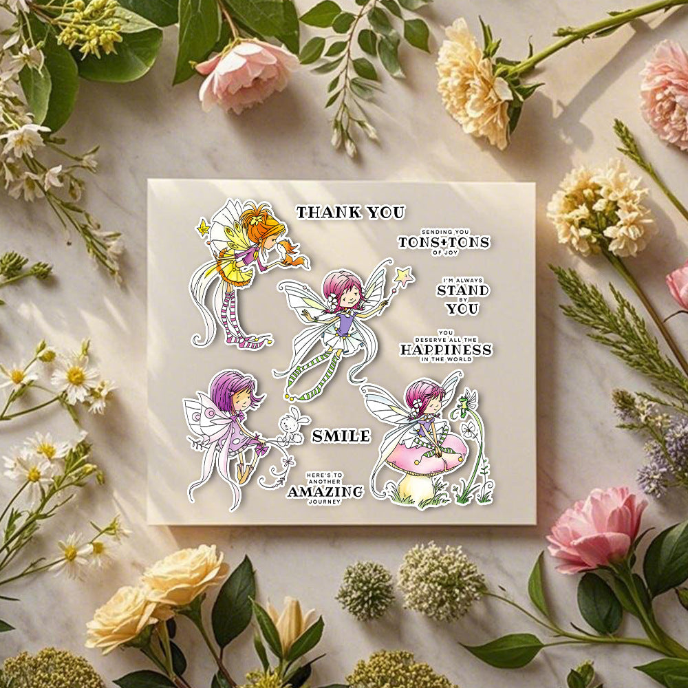 Cute Flowers Fairy Dies & Stamps Set