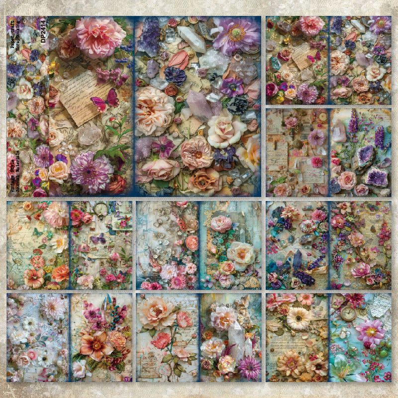 A5 Beautiful Flowers Scrapbook Paper