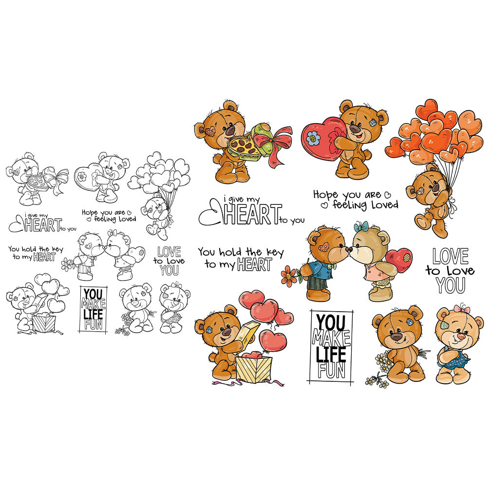 Valentine's Day Teddy Bear Clear Stamps