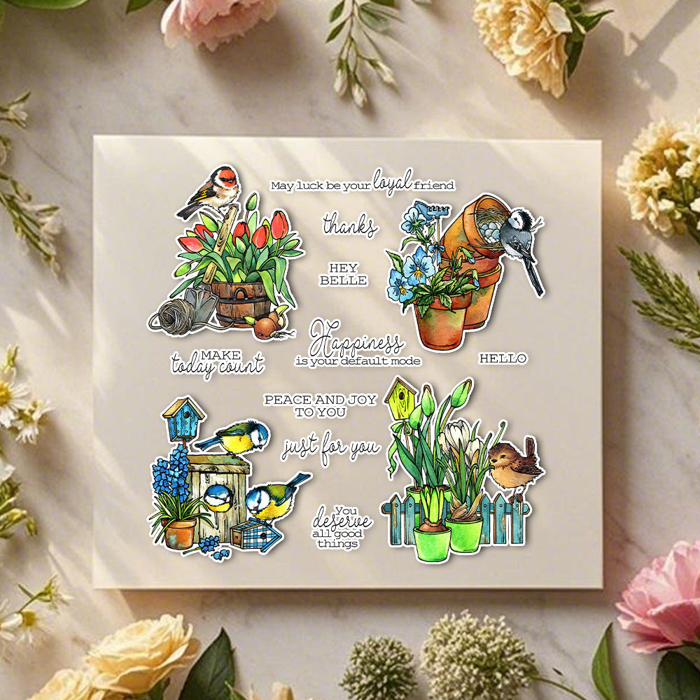 Flowers and Birds Dies & Stamps Set