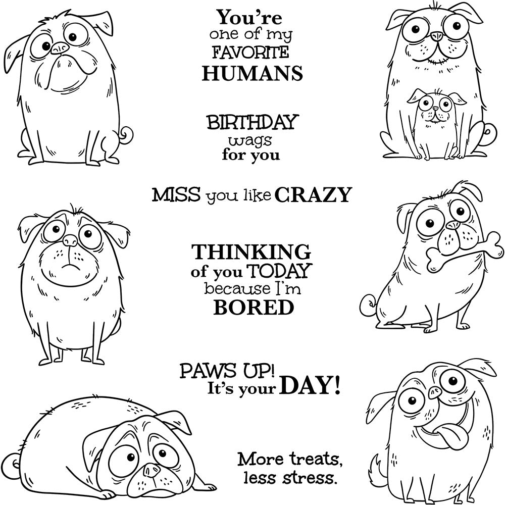 Cute Pug Dies & Stamps Set