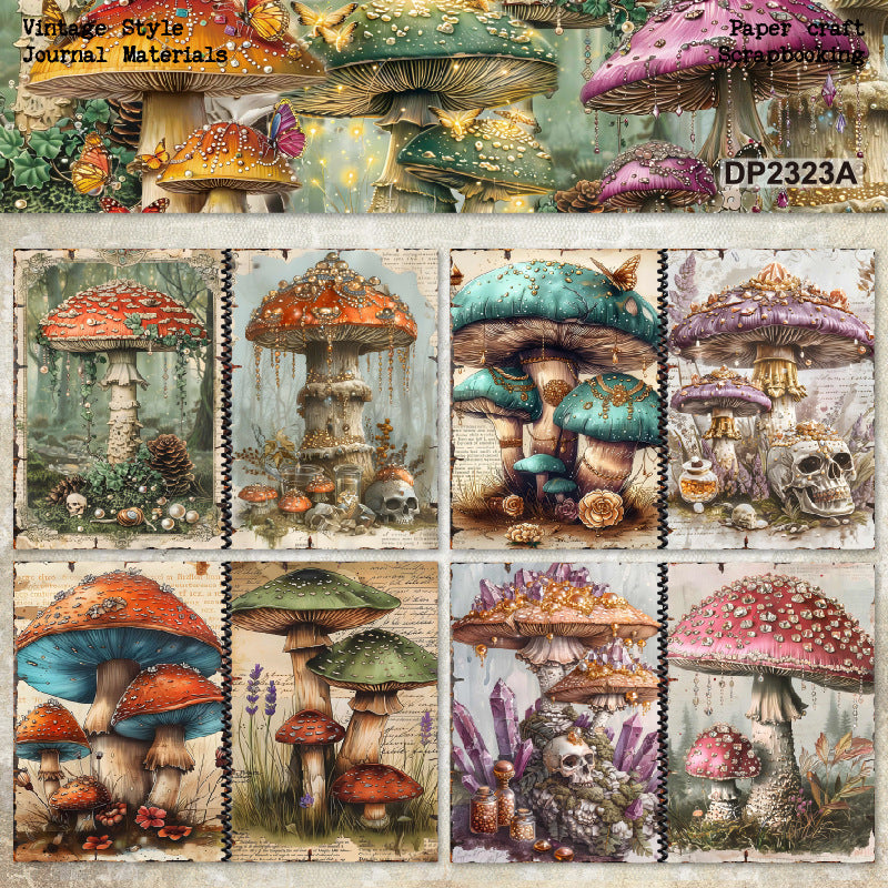 A5 Colorful Mushrooms Journal Scrapbook Paper
