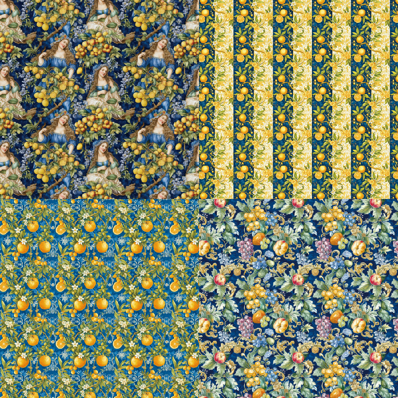 24PCS 6" Auspicious Citrus Scrapbook Paper & Cardstock