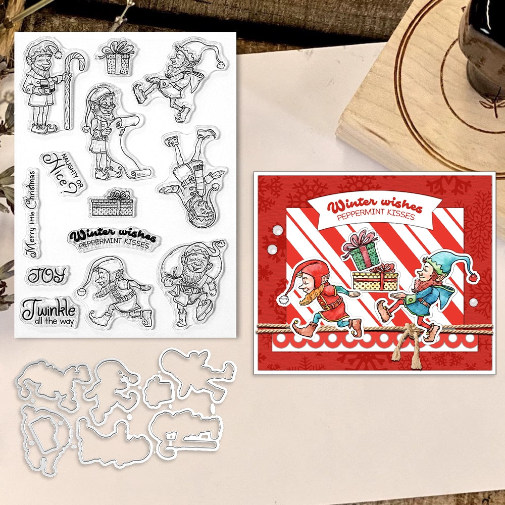 Funny Clown Christmas Gifts Dies & Stamps Set
