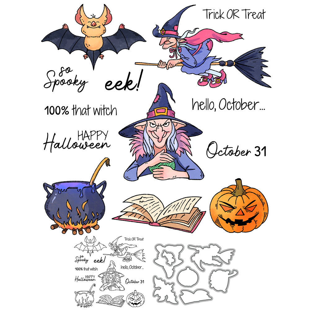 Halloween Witch Dies & Stamps Set