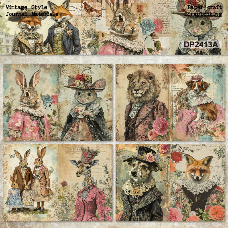 A5 Animal Series Journal Scrapbook Paper