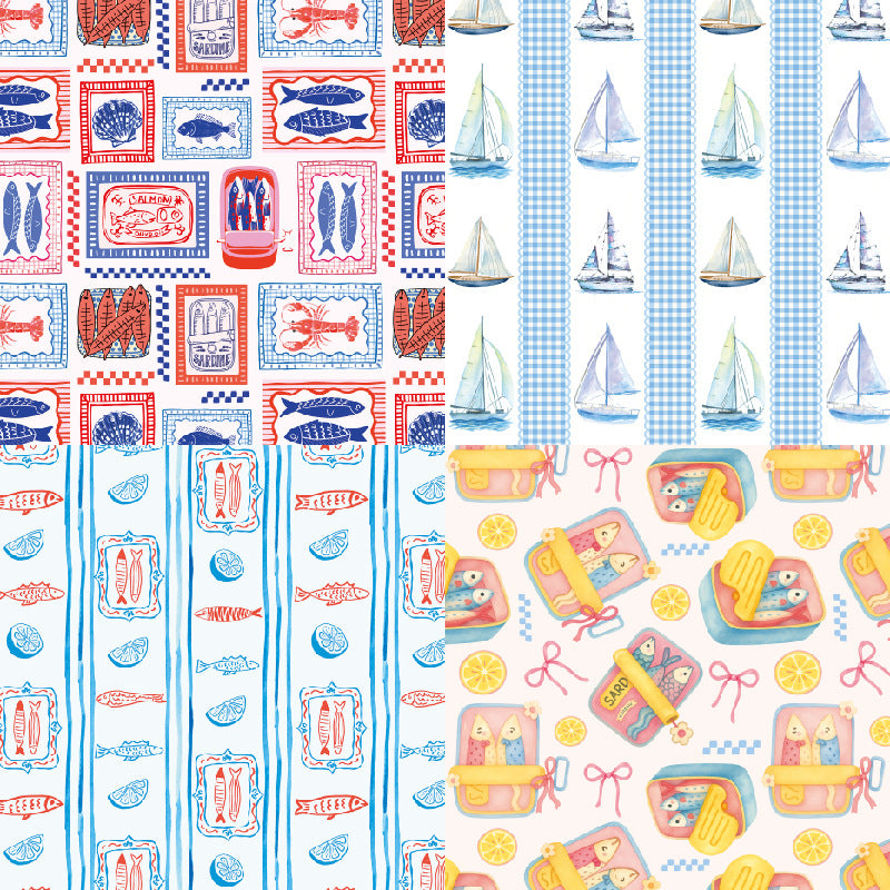 24PCS 6" Seafood Scrapbook Paper & Cardstock