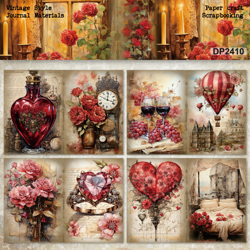 A5 Romantic Style Scrapbooking Paper