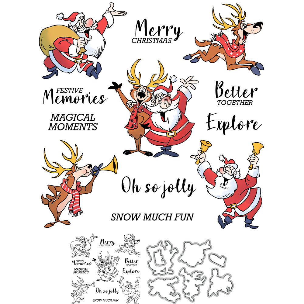 Santa Claus and Reindeer Dies & Stamps Set