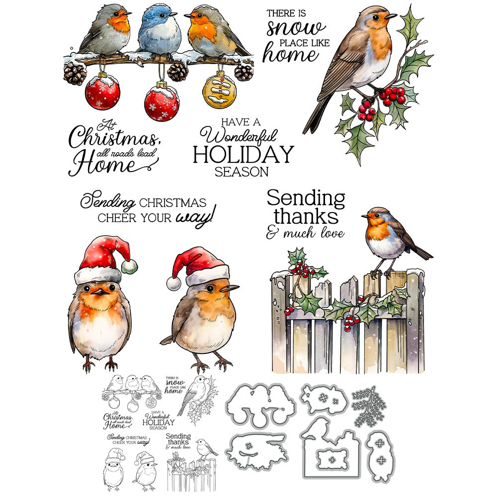 Christmas Bird Dies & Stamps Set