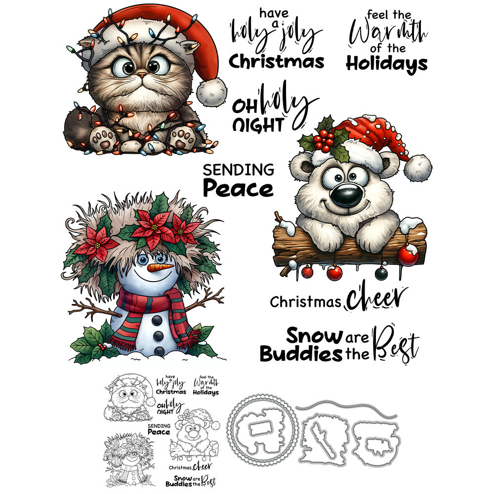 Christmas Animals Dies & Stamps Set