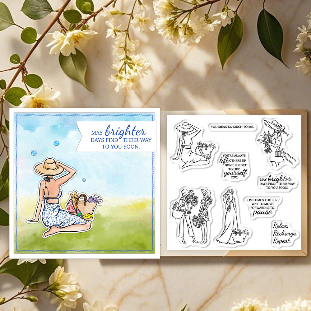 Women On Vacation Clear Stamps
