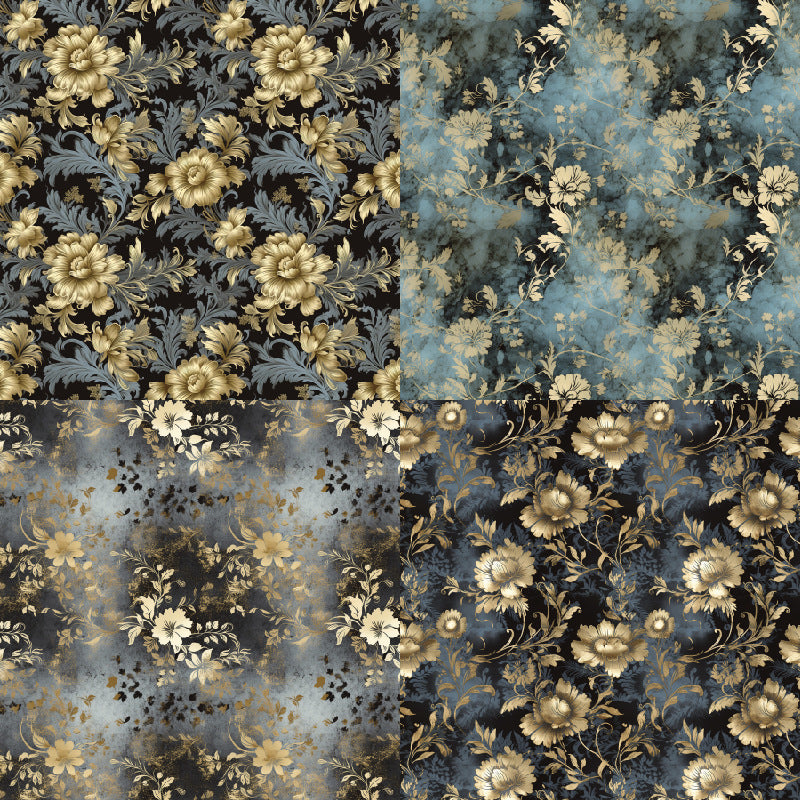 24PCS 6" Shadow Flower Scrapbook Paper & Cardstock