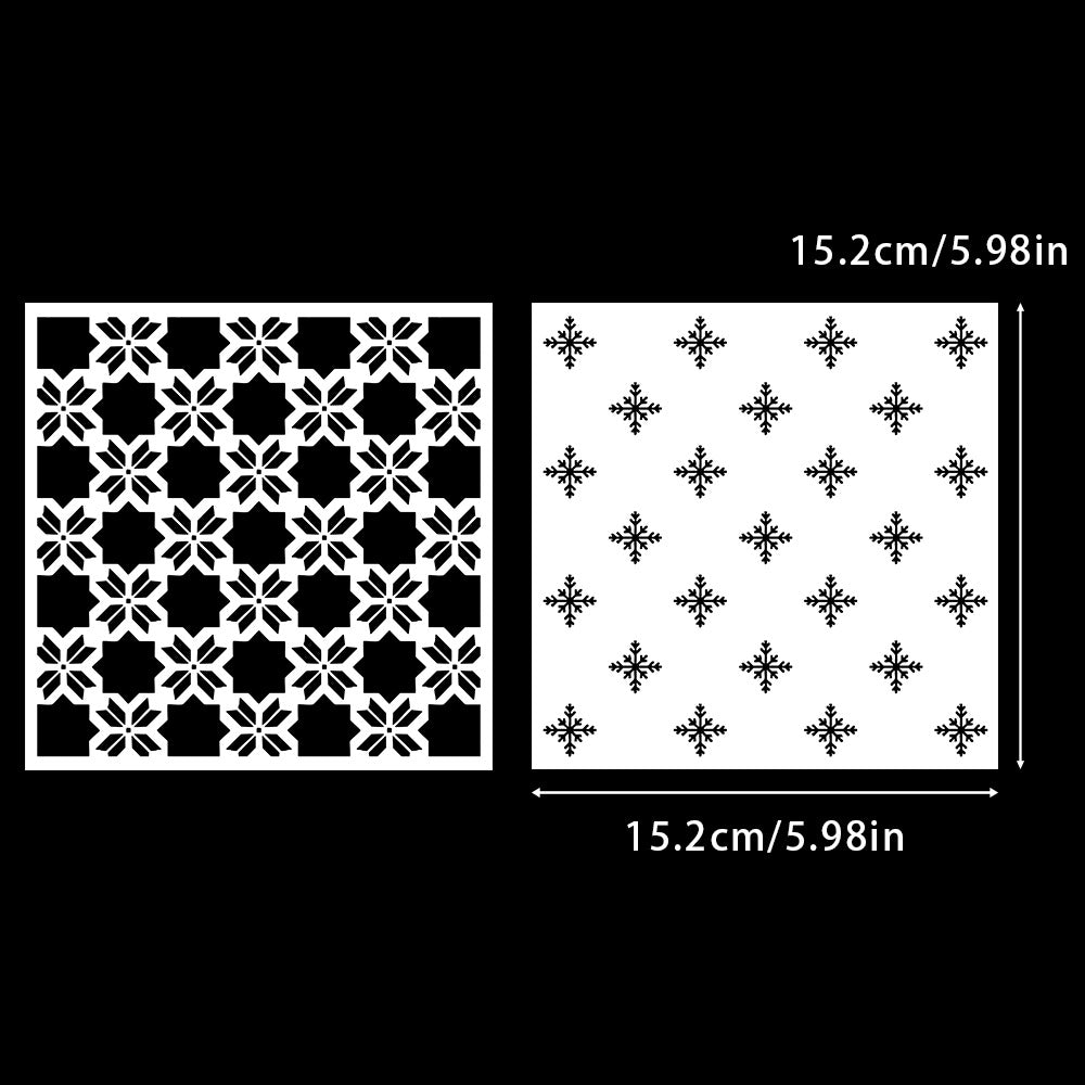 2 PCS Snowflake Pattern DIY Painting Hollow Stencil