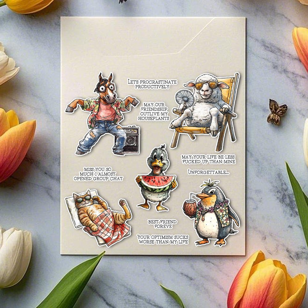 Animals' Summer Vacation Dies & Stamps Set