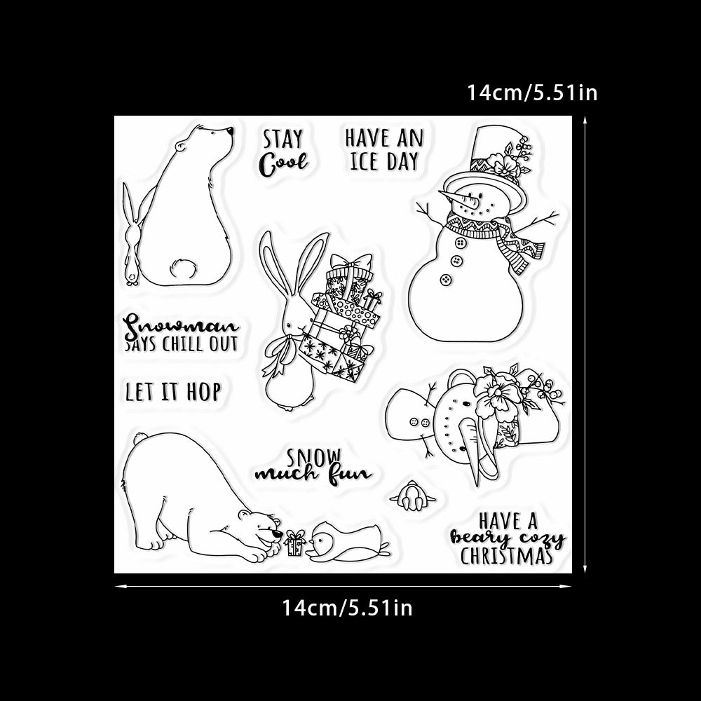 Christmas Animals and Snowman Dies & Stamps Set