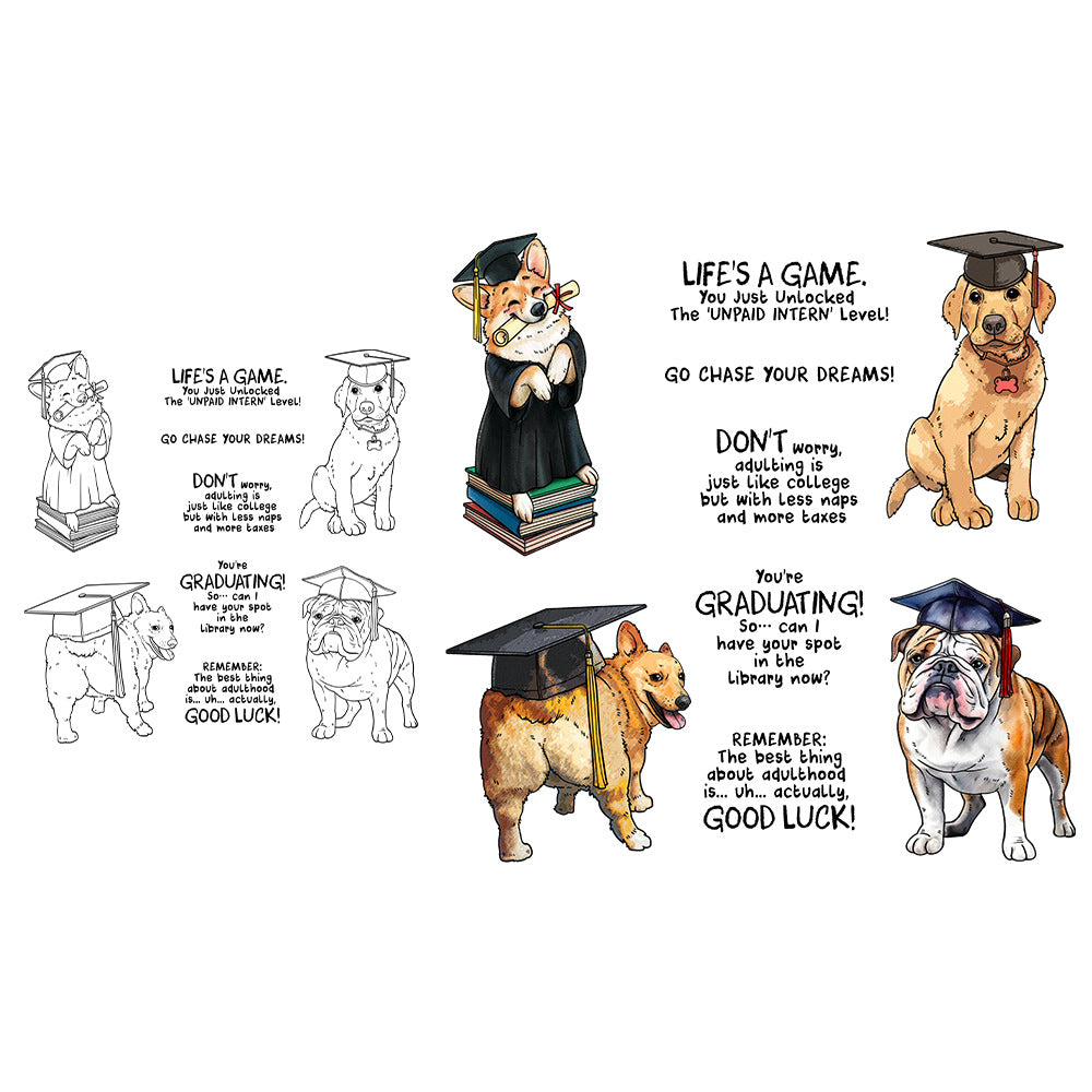 Graduation Puppy Clear Stamps