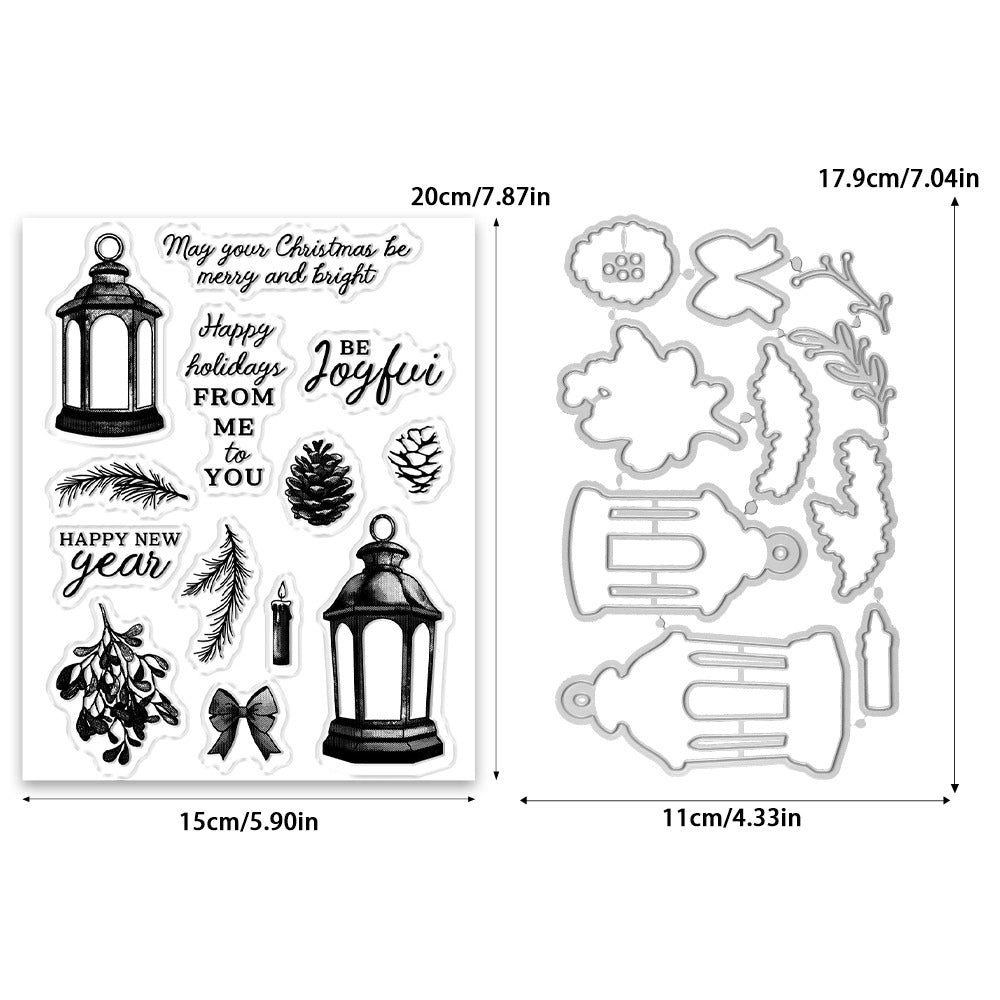 Christmas Candle Lights Dies & Stamps Set