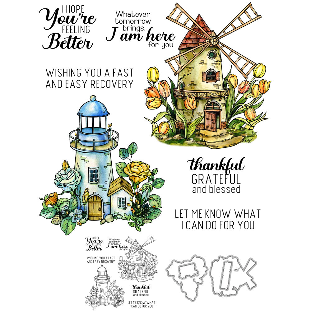 Windmill Dies & Stamps Set