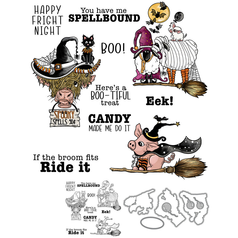 Halloween Theme Dies & Stamps Set