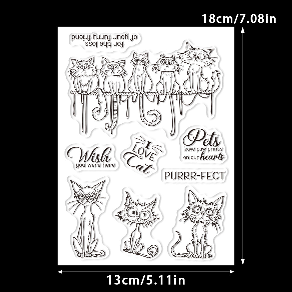 Pet Cat and His Friends Dies & Stamps Set