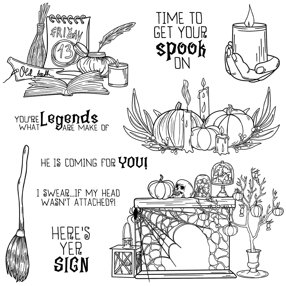 Halloween Decorations Dies & Stamps Set