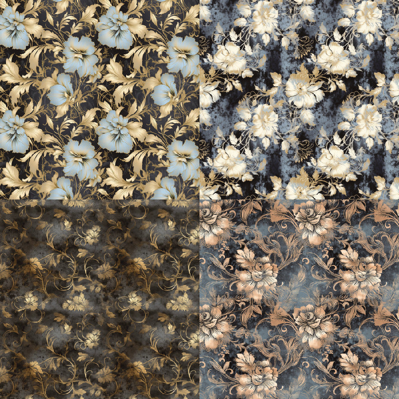 24PCS 6" Shadow Flower Scrapbook Paper & Cardstock