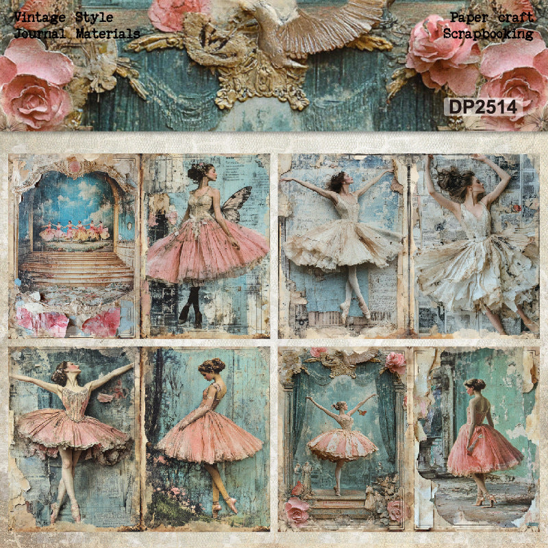 A5 Retro Dancing Girl Journal Scrapbook Paper