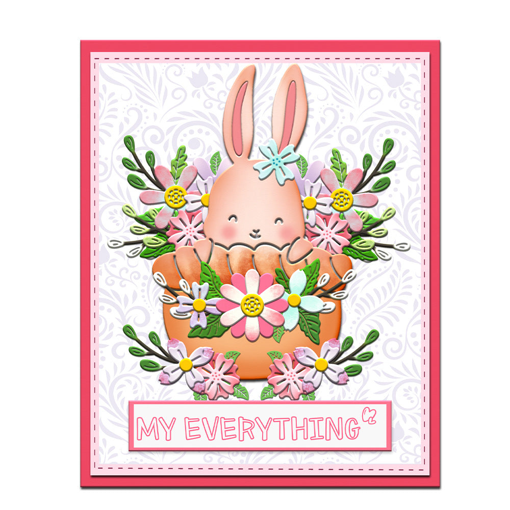 Flower Basket Rabbit Metal Cutting Dies