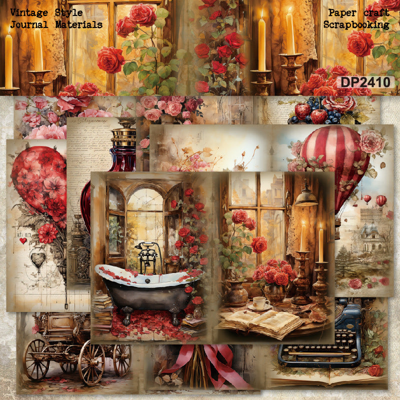 A5 Romantic Style Scrapbooking Paper