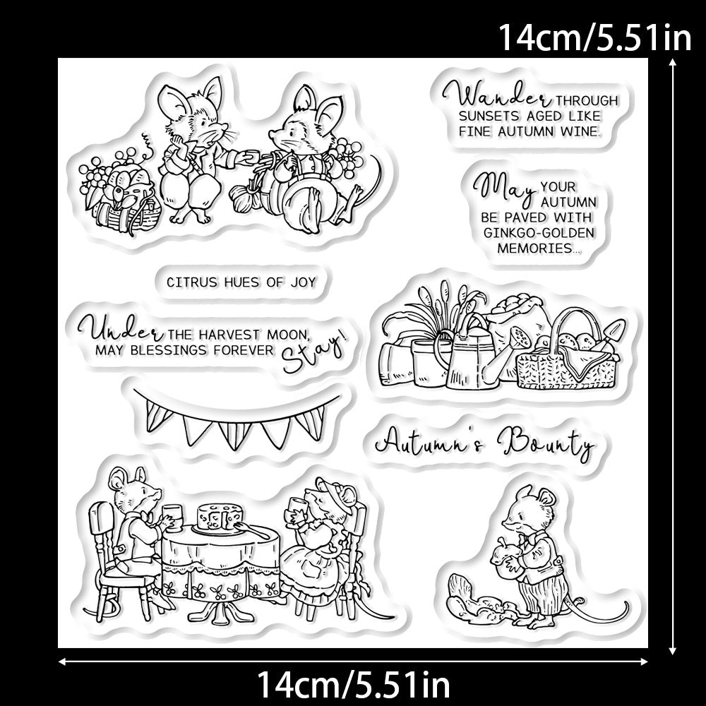Autumn Mouse Dinner Dies & Stamps Set