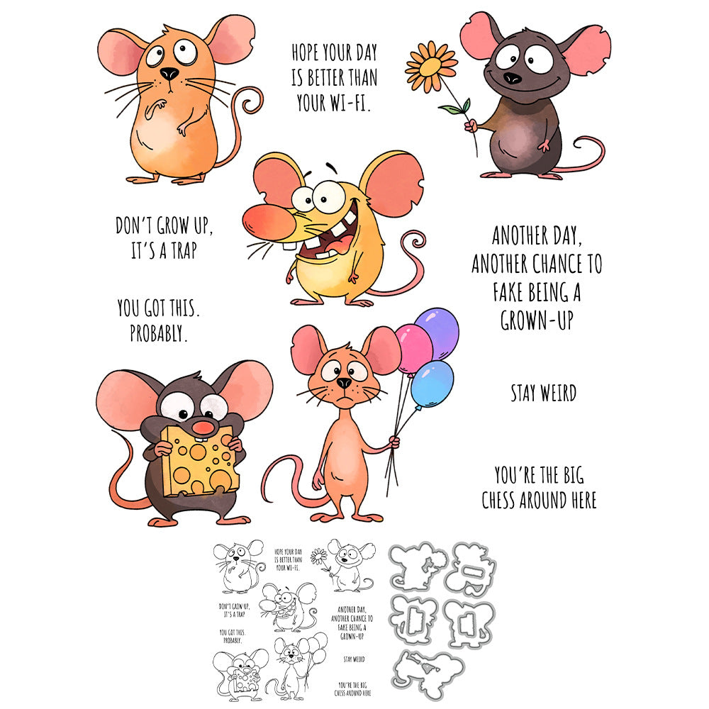 Funny Mouse Dies & Stamps Set