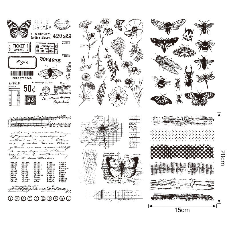 Retro Background DIY Scrapbook Clear Stamps