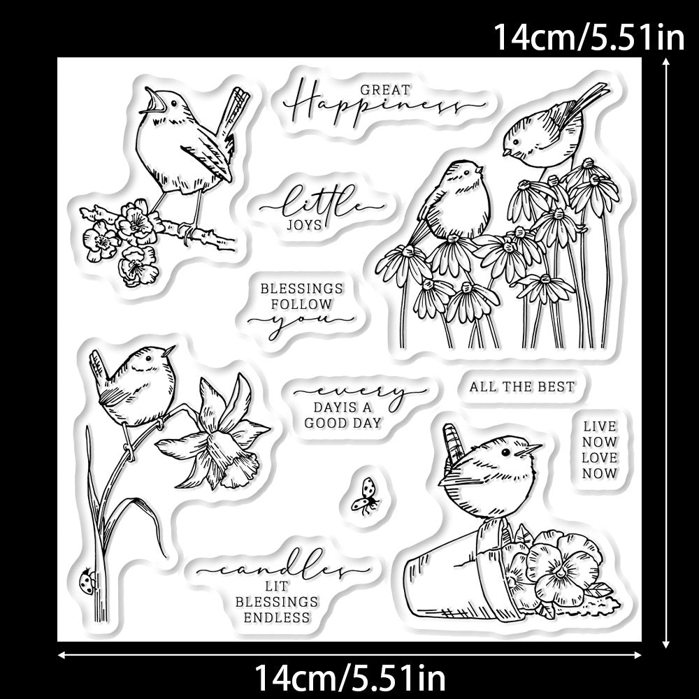 Flowers and Birds Dies & Stamps Set