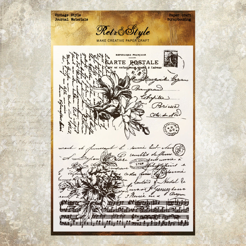Retro Background DIY Scrapbook Clear Stamps