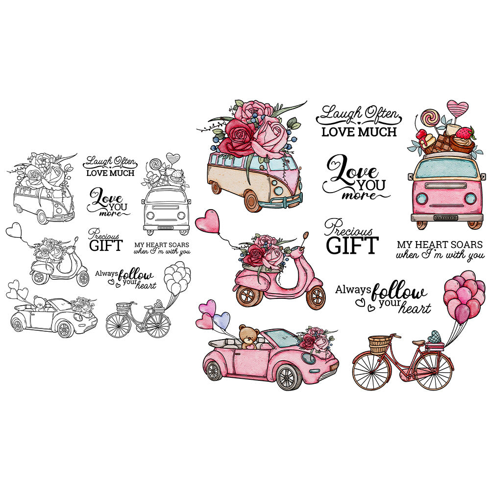 Valentine's Day Car Clear Stamps