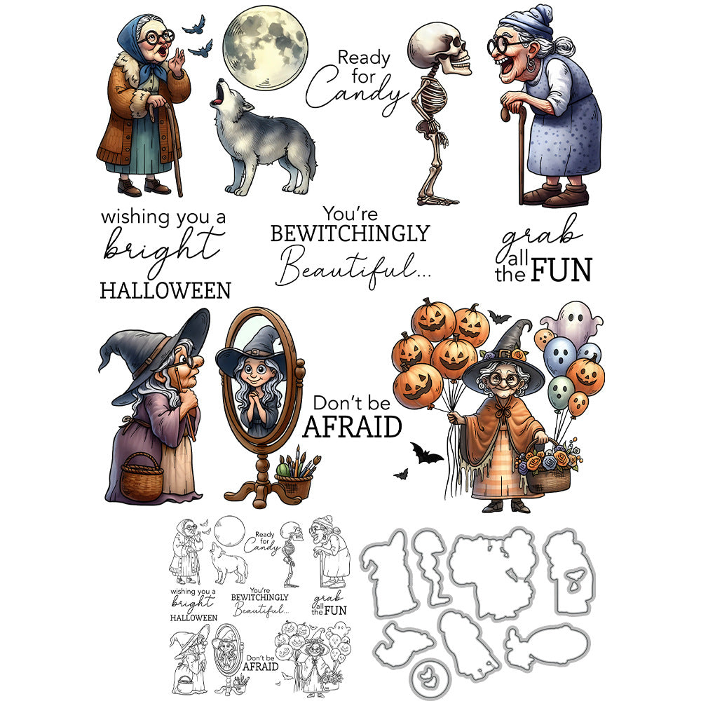 Halloween Granny Dies & Stamps Set