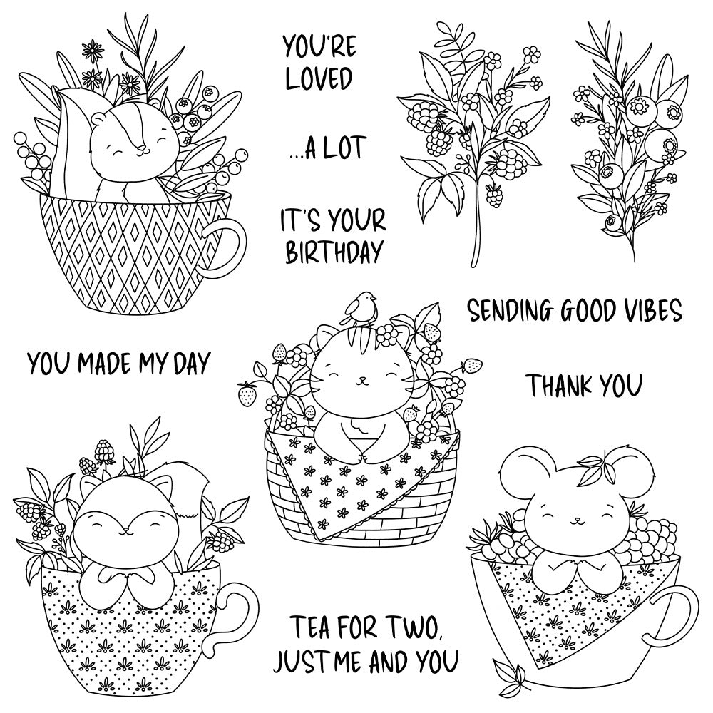 Teacup Animals Clear Stamps