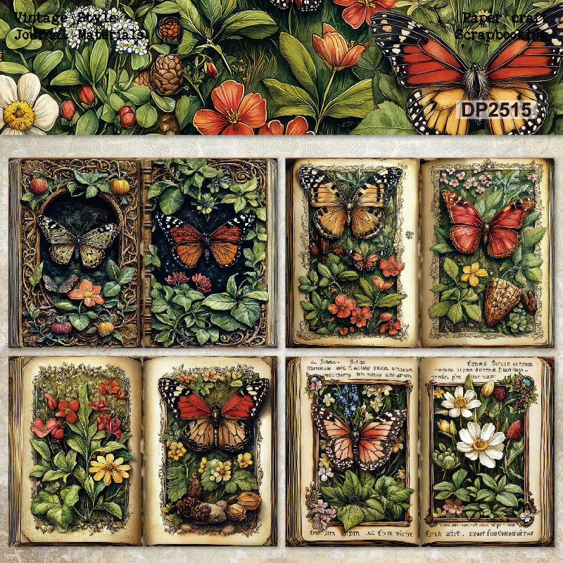 A5 Butterfly Flowers Journal Scrapbook Paper