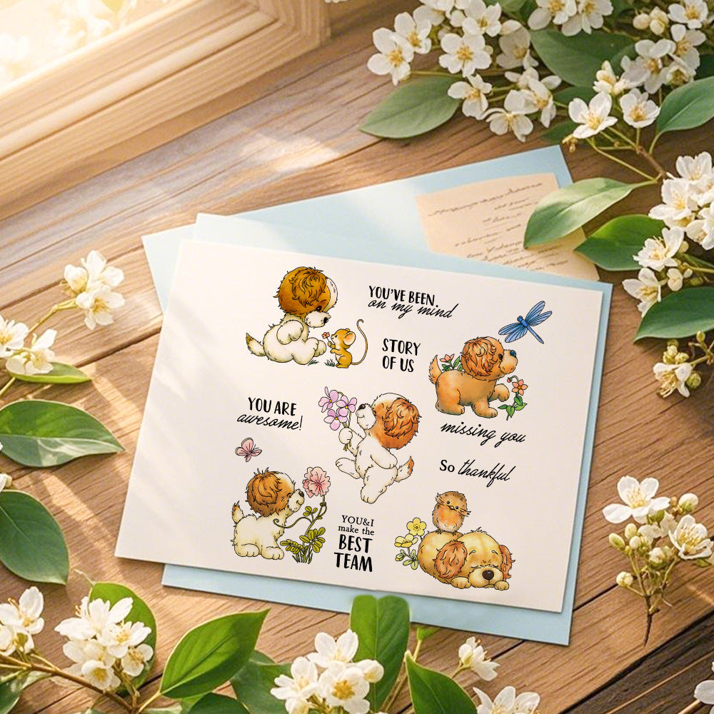 Playing Puppy Dies & Stamps Set