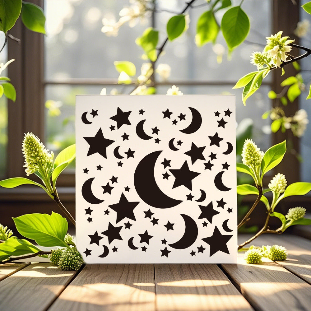 Moon Stars Background DIY Painting Hollow Stencil