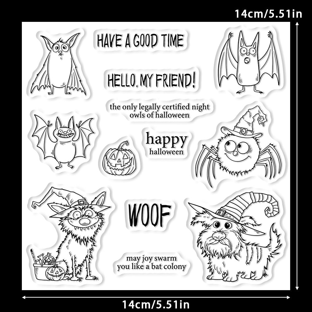 Halloween Bat Puppy Dies & Stamps Set