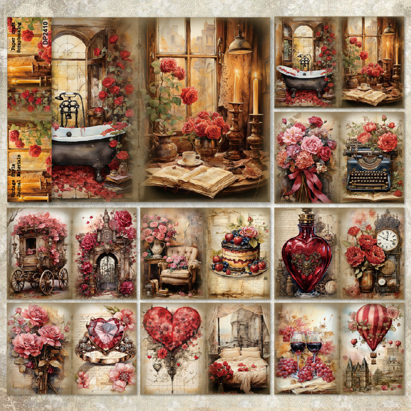 A5 Romantic Style Scrapbooking Paper