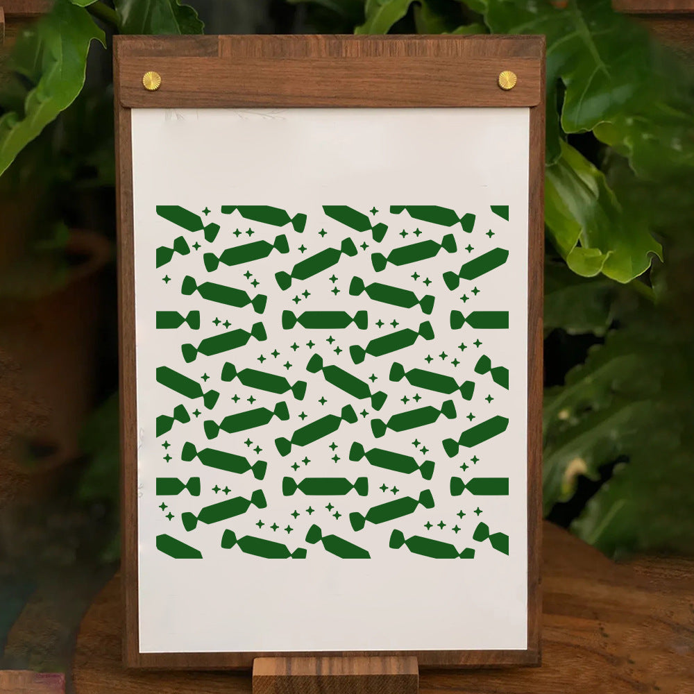 2 PCS Candy Pattern DIY Painting Hollow Stencil