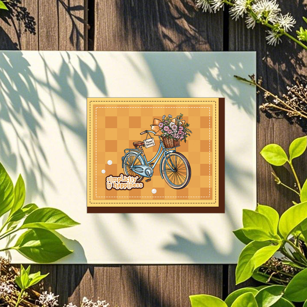 Flower Bicycle Clear Stamps